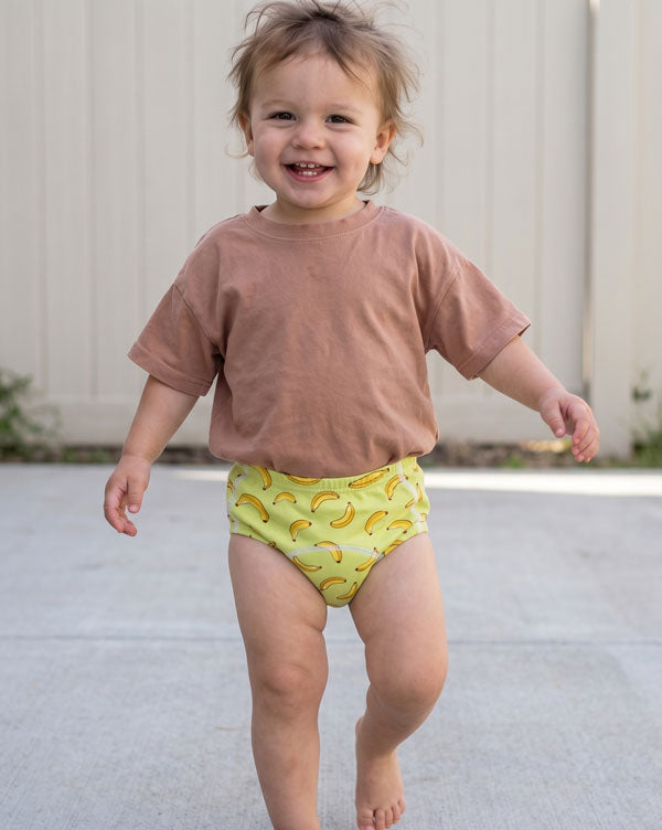 Toddler wearing Bummie training pants